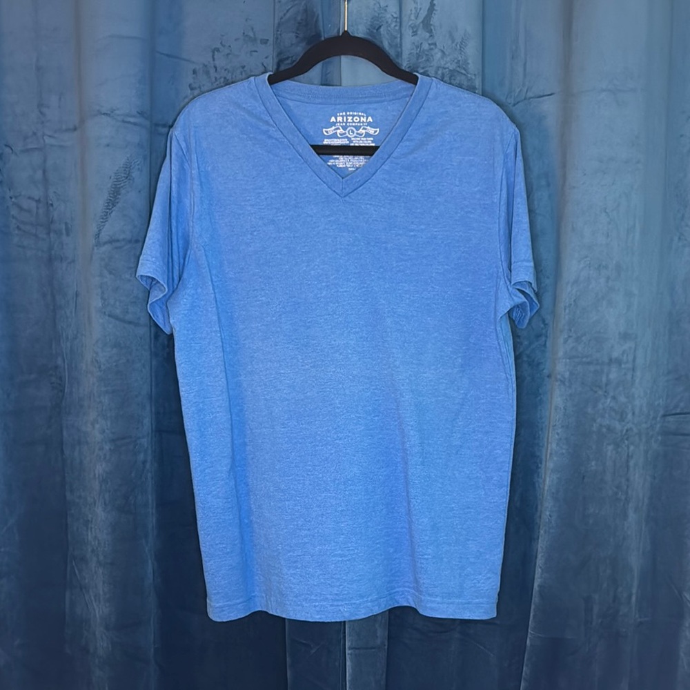 NWOT Arizona Jean Company Menβs Blue Short Sleeve Tee Sz L Large - Picture 1 of 8